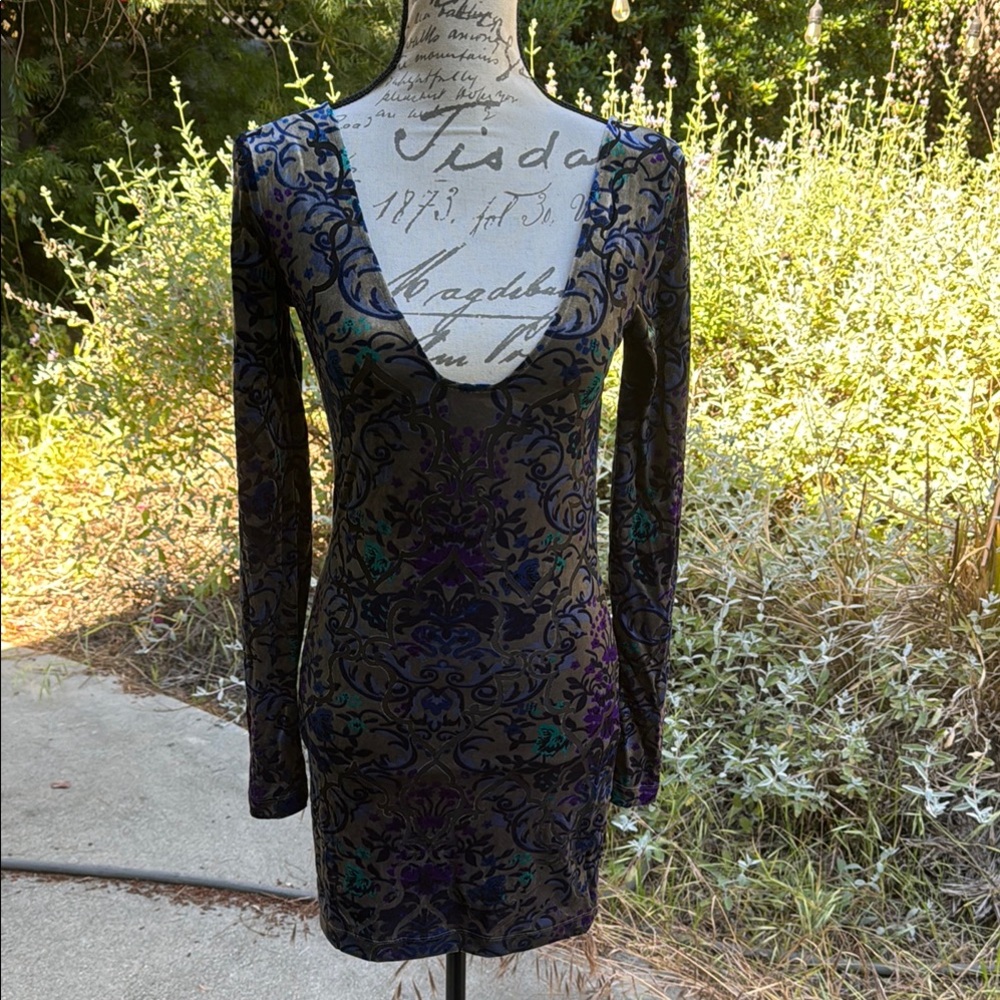 Elegant Multicolor Long Sleeve Dress
